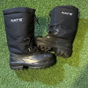 NAT'S Lightweight Snow Black Winter Boots Size 10 Used